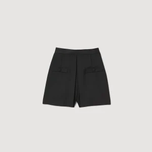 Faldas & Shorts<Sandro Paris Short De Talle Alto Con Botones