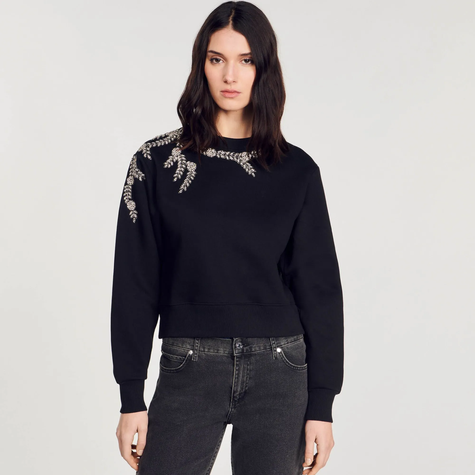 sudadera_con_bordado_joya_3.webp Sudaderas<Sandro Paris Sudadera Con Bordado Joya