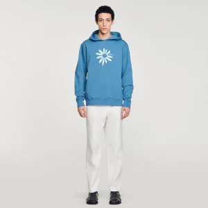 Sudaderas & Jogging<Sandro Paris Sudadera Con Capucha De Algodon Con Flor