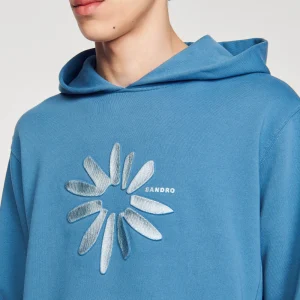 Sudaderas & Jogging<Sandro Paris Sudadera Con Capucha De Algodon Con Flor
