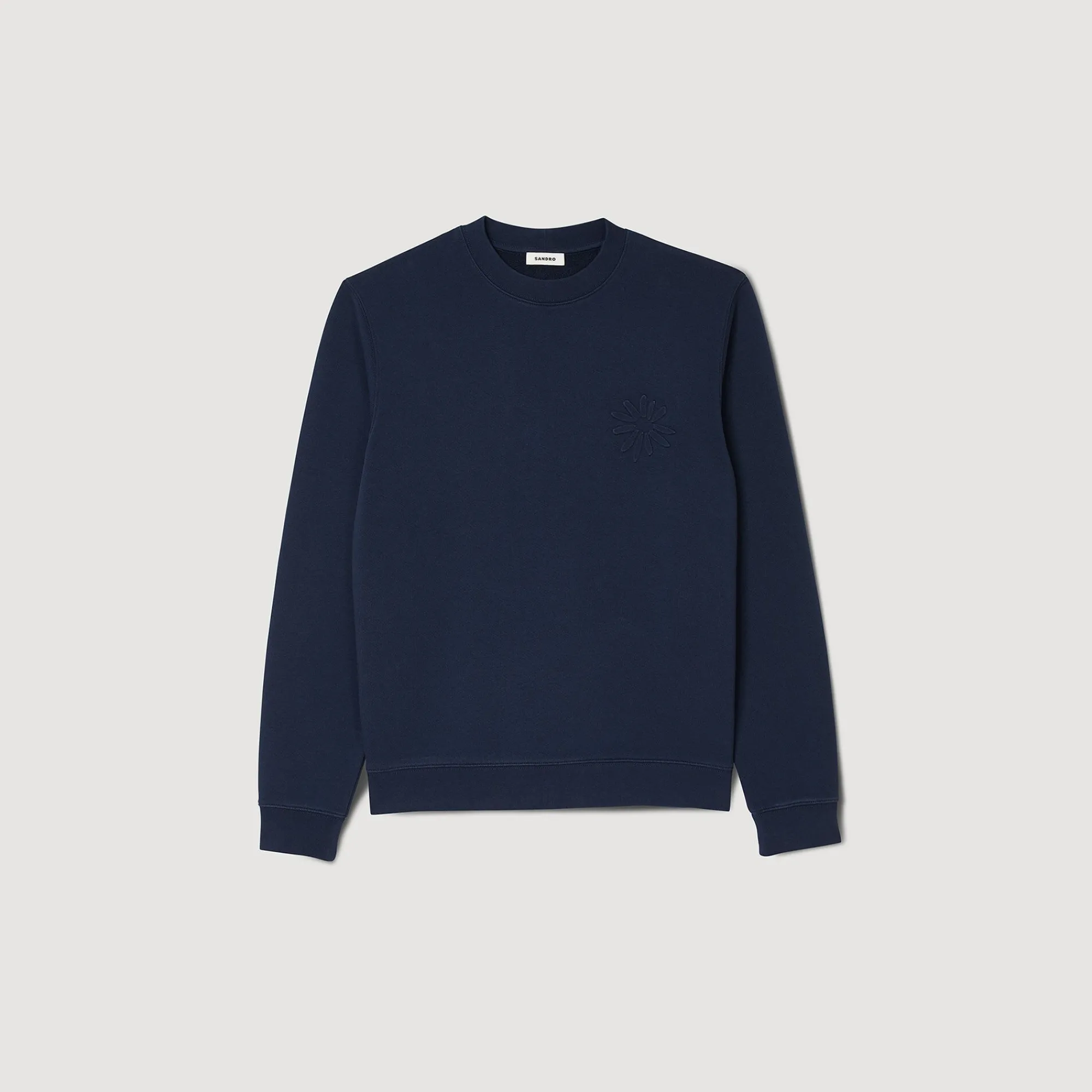 sudadera_de_algodon_con_flor_5.webp Sudaderas & Jogging<Sandro Paris Sudadera De Algodon Con Flor
