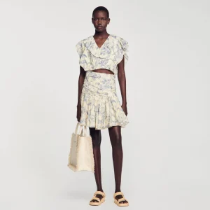 Conjuntos<Sandro Paris Top Con Flores Y Volantes
