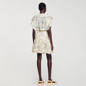 Conjuntos<Sandro Paris Top Con Flores Y Volantes