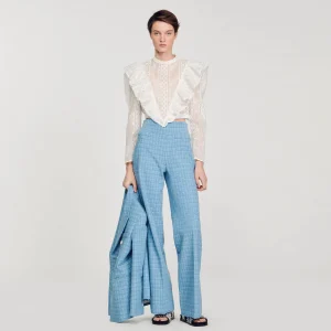 Tops & Camisas<Sandro Paris Top Corto Con Bordado Ingles
