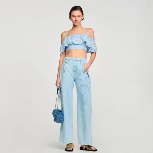 Tops & Camisas<Sandro Paris Top Corto Con Volante