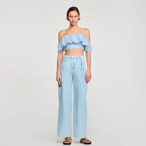 Tops & Camisas<Sandro Paris Top Corto Con Volante