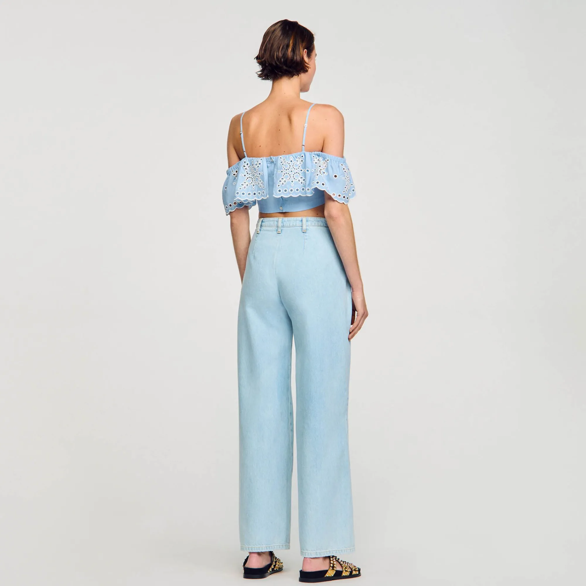 top_corto_con_volante_4.webp Tops & Camisas<Sandro Paris Top Corto Con Volante