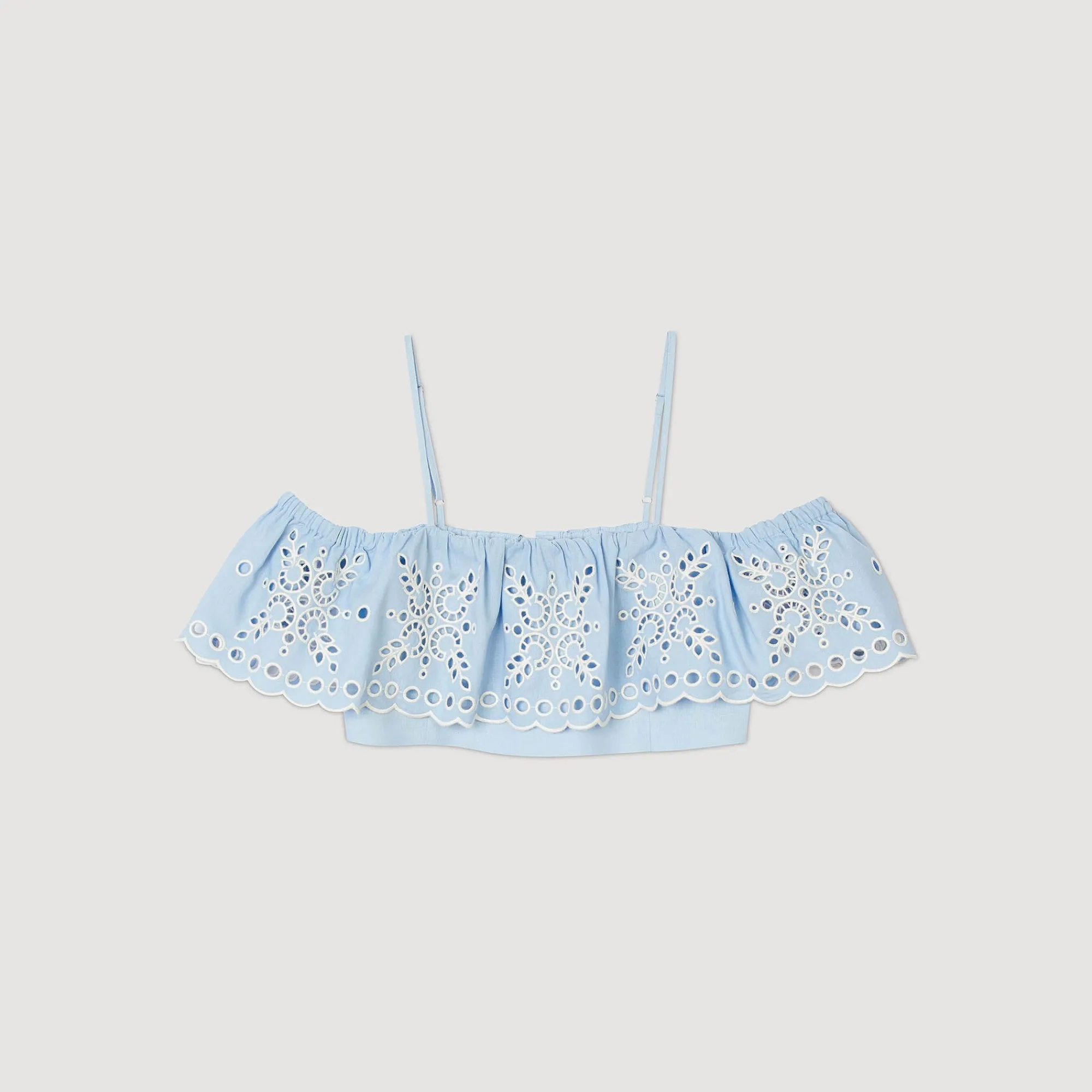 top_corto_con_volante_5.webp Tops & Camisas<Sandro Paris Top Corto Con Volante