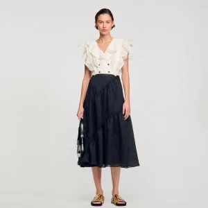 Tops & Camisas<Sandro Paris Top Corto Con Volantes