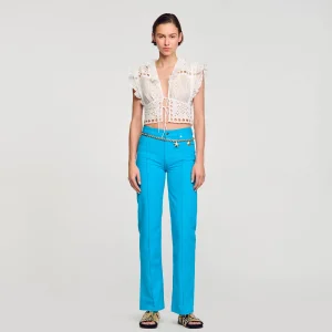 Tops & Camisas<Sandro Paris Top Corto Con Volantes