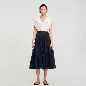 Tops & Camisas<Sandro Paris Top Corto Con Volantes