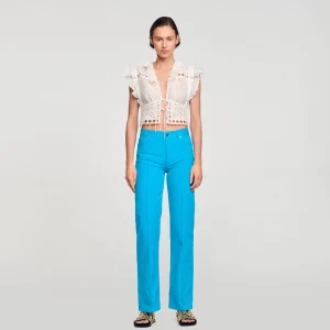 Tops & Camisas<Sandro Paris Top Corto Con Volantes