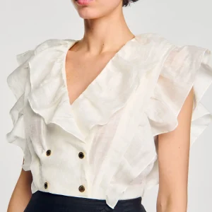 Tops & Camisas<Sandro Paris Top Corto Con Volantes