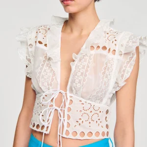 Tops & Camisas<Sandro Paris Top Corto Con Volantes