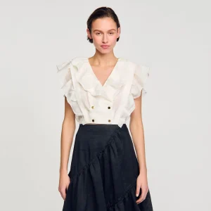 Tops & Camisas<Sandro Paris Top Corto Con Volantes