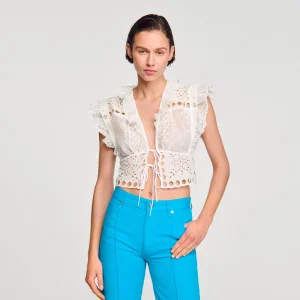 Tops & Camisas<Sandro Paris Top Corto Con Volantes