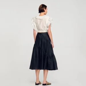 Tops & Camisas<Sandro Paris Top Corto Con Volantes