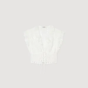 Tops & Camisas<Sandro Paris Top Corto Con Volantes
