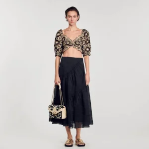 Tops & Camisas<Sandro Paris Top Corto De Bordado Ingles