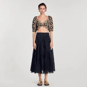 Tops & Camisas<Sandro Paris Top Corto De Bordado Ingles