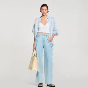 Jerseys & Cárdigans<Sandro Paris Top De Ganchillo