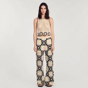 Jerseys & Cárdigans<Sandro Paris Top De Punto De Ganchillo