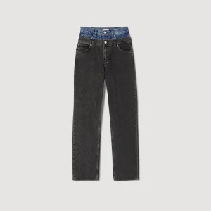 Vaqueros<Sandro Paris Vaquero Con Cintura Doble Bicolor