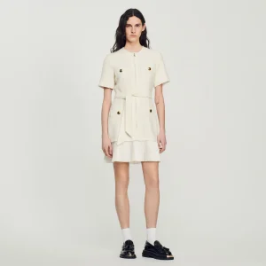 Vestidos<Sandro Paris Vestido Abrigo De Lana Efecto Tweed