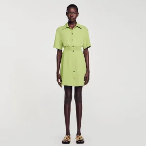 Vestidos<Sandro Paris Vestido Corto Abotonado