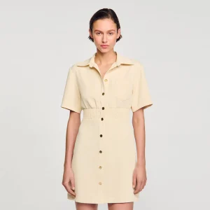 Vestidos<Sandro Paris Vestido Corto Abotonado