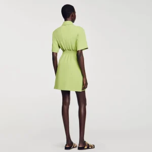 Vestidos<Sandro Paris Vestido Corto Abotonado