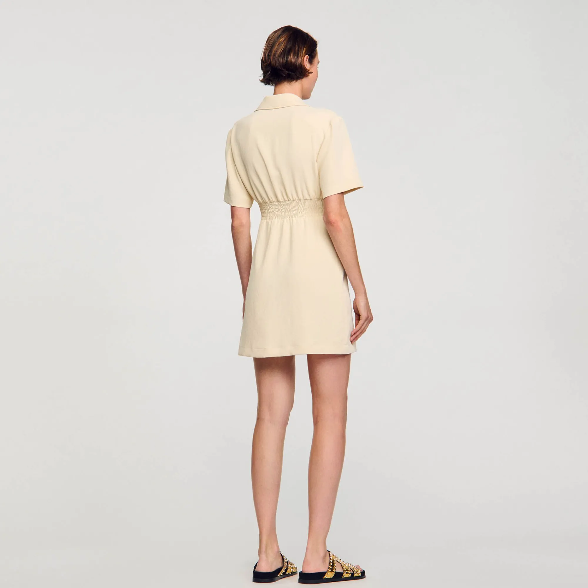 vestido_corto_abotonado_4.webp Vestidos<Sandro Paris Vestido Corto Abotonado