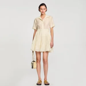 Vestidos<Sandro Paris Vestido Corto Avolantado