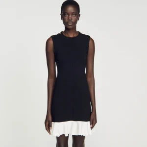 Vestidos<Sandro Paris Vestido Corto Bicolor