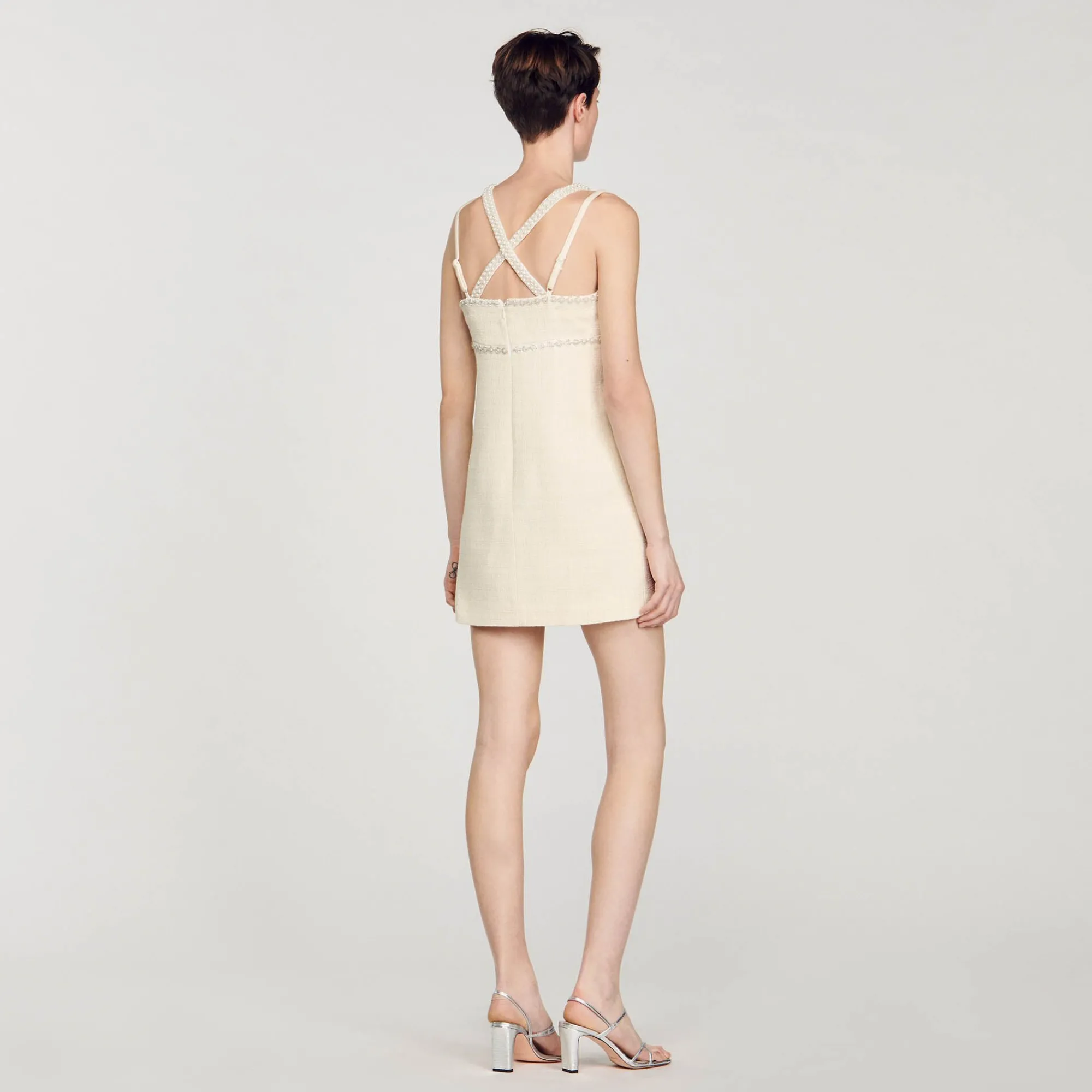 vestido_corto_con_detalle_de_perlas_4.webp Vestidos<Sandro Paris Vestido Corto Con Detalle De Perlas