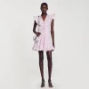 Vestidos<Sandro Paris Vestido Corto De Guipur Con Margaritas