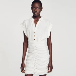 Vestidos<Sandro Paris Vestido Corto Drapeado