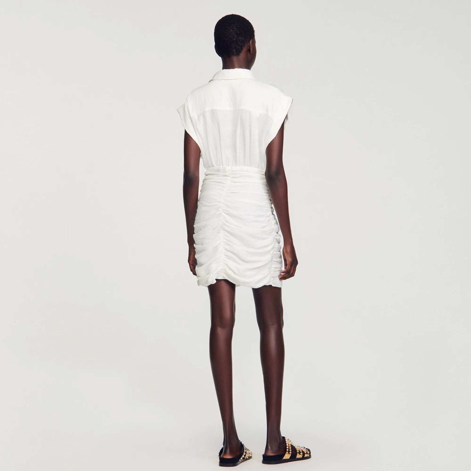 vestido_corto_drapeado_4.webp Vestidos<Sandro Paris Vestido Corto Drapeado