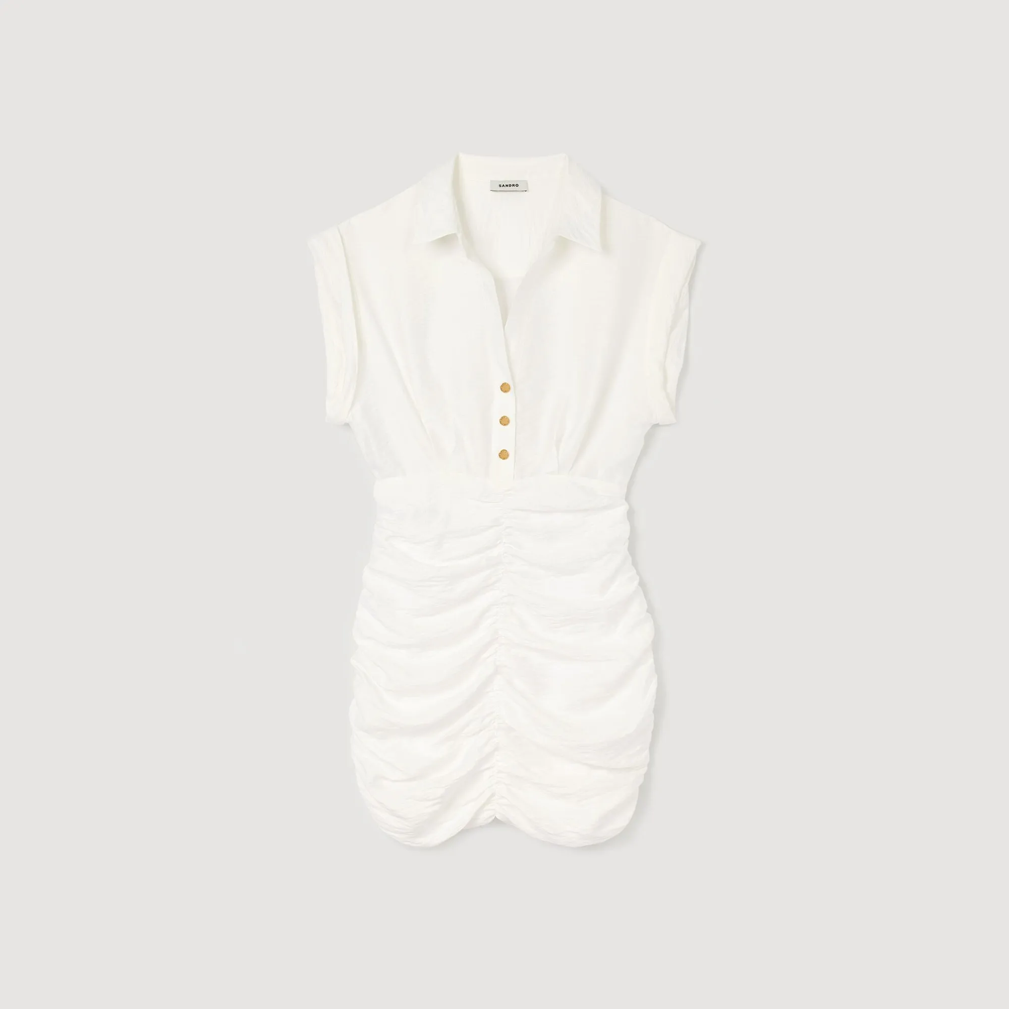 vestido_corto_drapeado_5.webp Vestidos<Sandro Paris Vestido Corto Drapeado