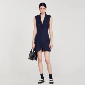 Vestidos<Sandro Paris Vestido Corto Plisado De Traje