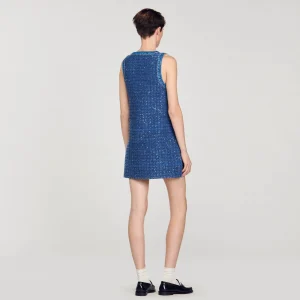 Vestidos<Sandro Paris Vestido Corto Trapecio De Tweed