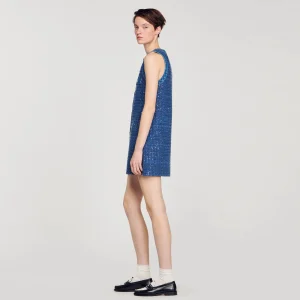 Vestidos<Sandro Paris Vestido Corto Trapecio De Tweed