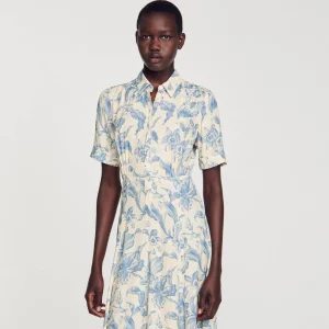 Vestidos<Sandro Paris Vestido De Camisa De Flores