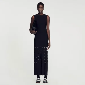 Vestidos<Sandro Paris Vestido Largo Con Flecos