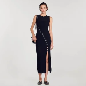 Vestidos<Sandro Paris Vestido Largo Decorado Con Brillantes