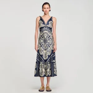 Vestidos<Sandro Paris Vestido Largo Estampado