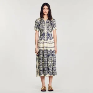 Vestidos<Sandro Paris Vestido Largo Estampado