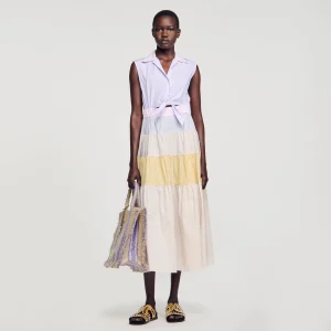 Vestidos<Sandro Paris Vestido Largo Patchwork