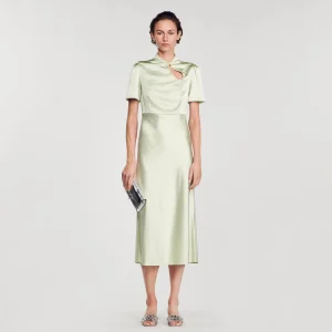 Vestidos<Sandro Paris Vestido Largo Satinado