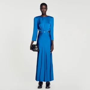Vestidos<Sandro Paris Vestido Largo Satinado